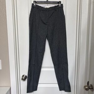 H&M Speckled Chevron Charcoal Grey Trousers with Split Hem 4